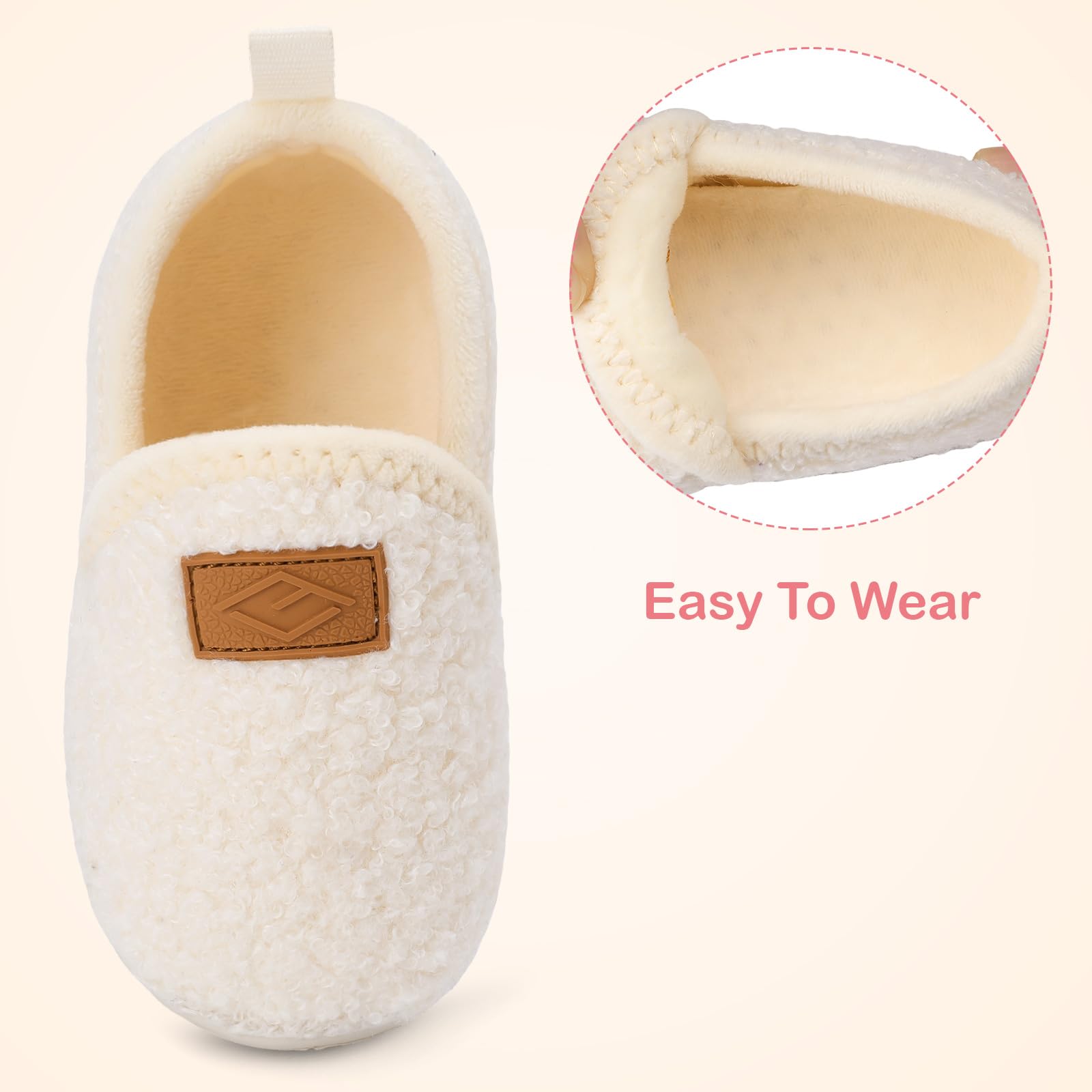 Lefflow Baby Sock Shoes for Boys Girl Infant Baby Walking House Bedroom Shoes Toddler Slipper Socks Beige 6-12 Months Size 3.5-4