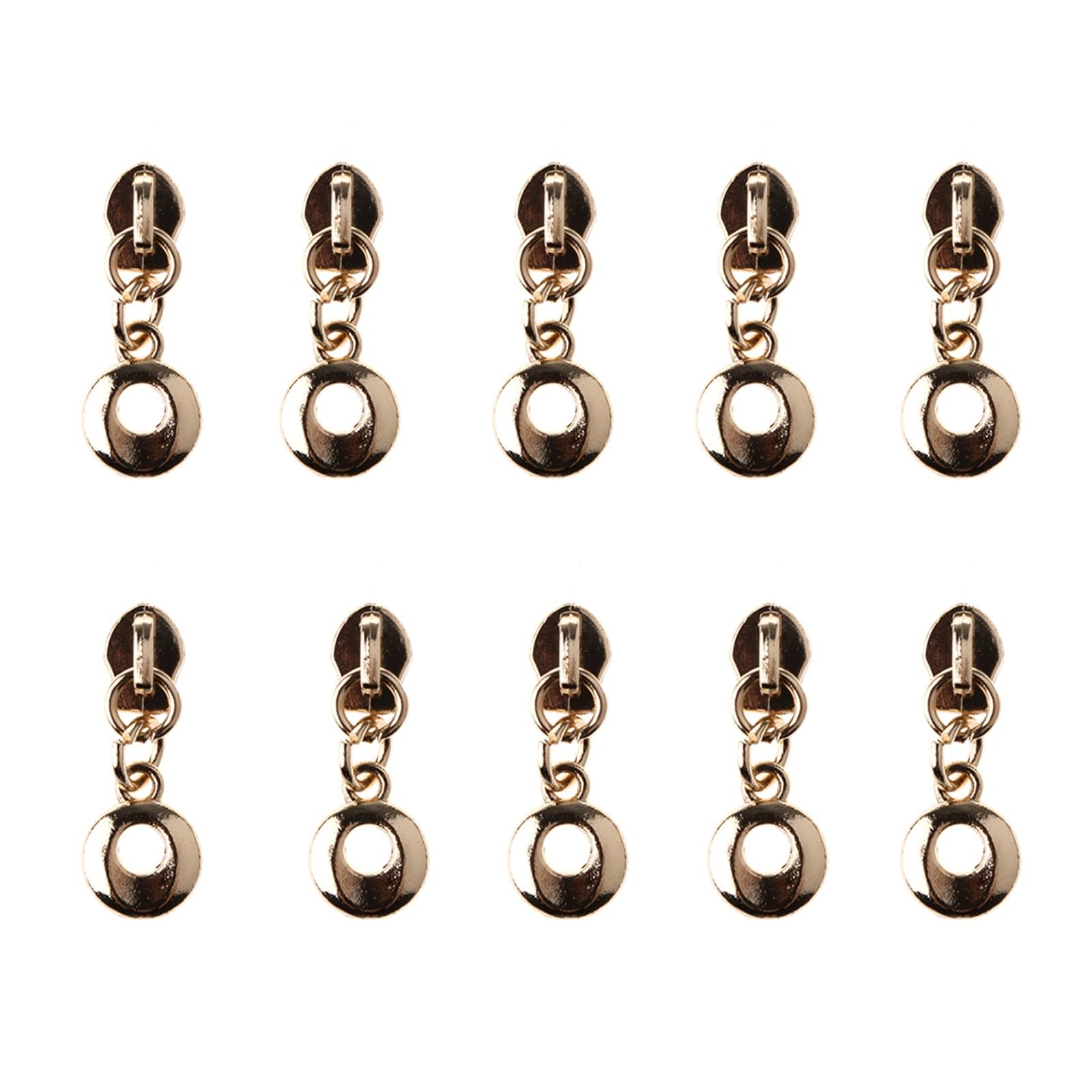 Tiradores de cremallera, 10 piezas 3# Deslizadores de cremallera for cremallera de metal de nailon Cabezal tirador plateado Cabezal deslizador de equipaje(White)