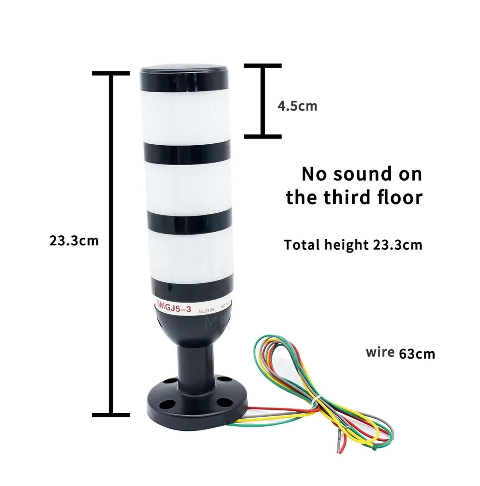 Luz de alarma de 3 capas, 12V, 220V, torre de luz multifuncional, carcasa blanca, luz suave, luz indicadora de equipo mecánico LED