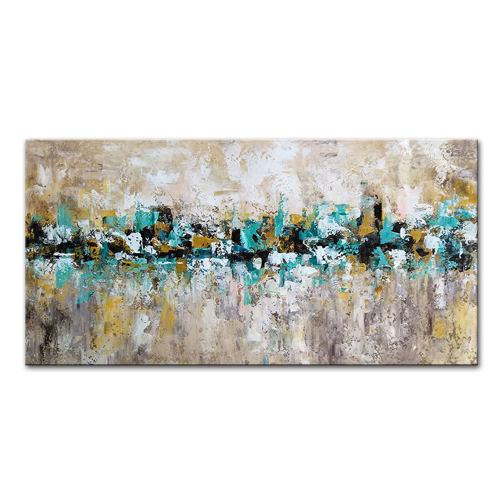 Mintura Arte Pintado a mano La línea de colores Arte de la pared Cuadro Sala de estar Lienzo Acrílico Hotel Decoración Pinturas al óleo sobre lienzo (120x240cm Sin marco)