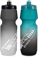 GIFUBOWA 24oz Leakproof BPA-Free Bike Water Bottles, Squeeze Push-Pull Lid for Cycling Running Gym - 2 Pack