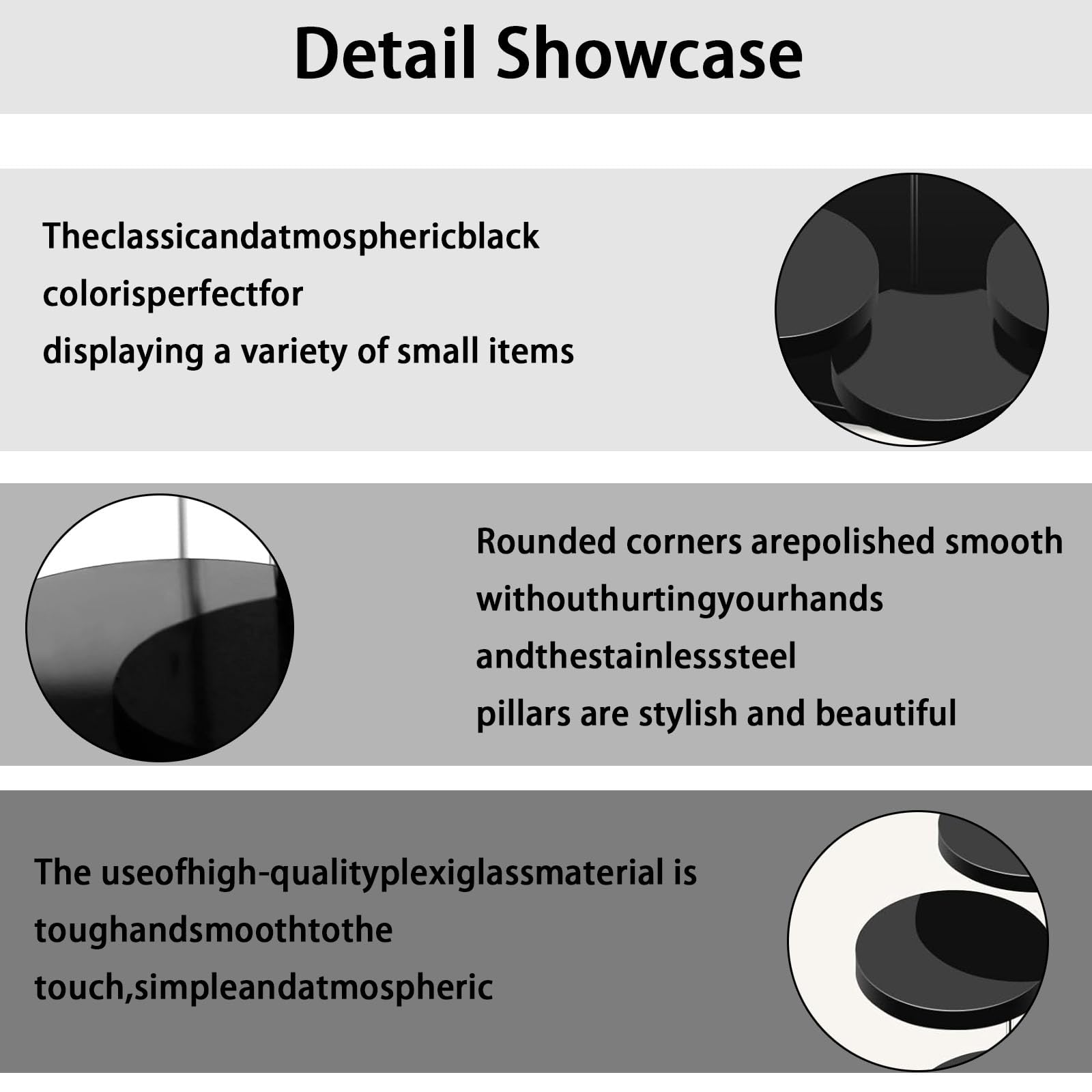 Présentoir Acrylique Rond Noir, Diamètre Présentoirs, Présentoir Parfum de Collection, Résentoirs Ronds en Acrylique pour Cupcakes, pour de Figurine Vernis à Ongles Cosmétiques.