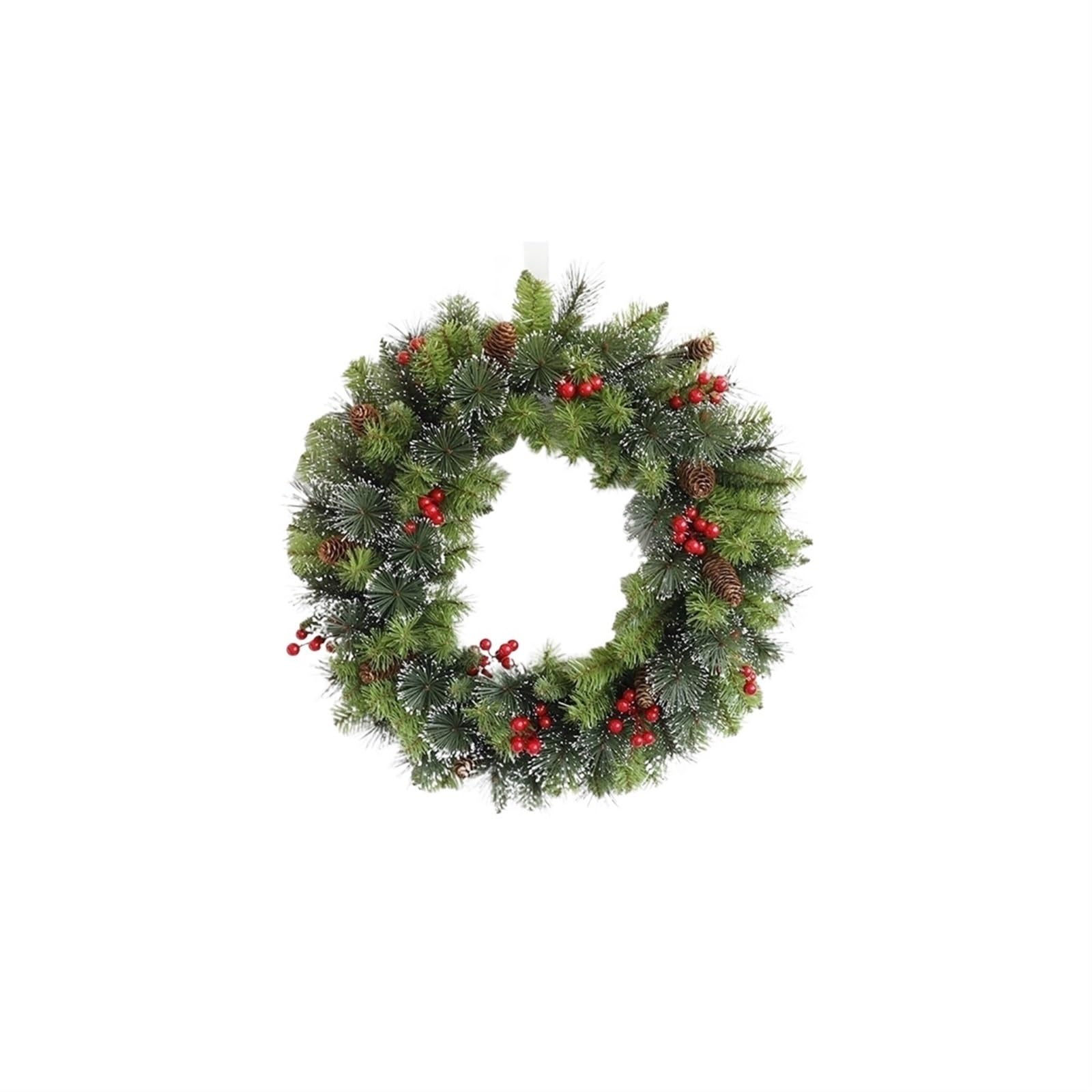 Couronne de noël FLXHSA lot de 2 décorations sans flétrissement pour extérieur - 7