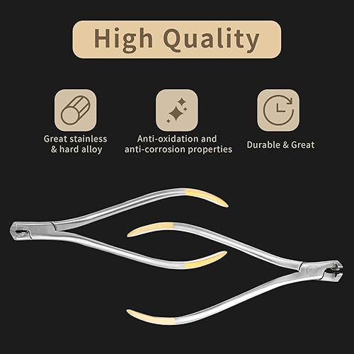 Miniatura 3 de Annhua Alicates de corte de extremo distal con mini cabeza y mango más largo, sujeta y corta alambre duro y blando cortador de ortodoncia