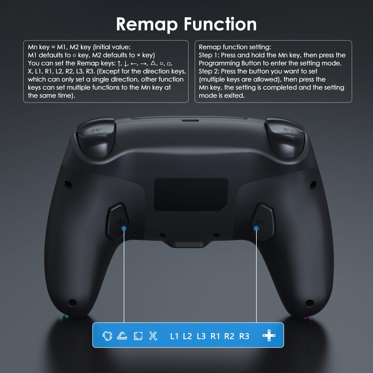 Mando Inalámbrico para PS5, Controlador para PS5, con Vibración y Seis Ejes, Panel Táctil, Turbo, Ponente, Clavija de Audio, para PS5/Pro/Slim/Consola/PC