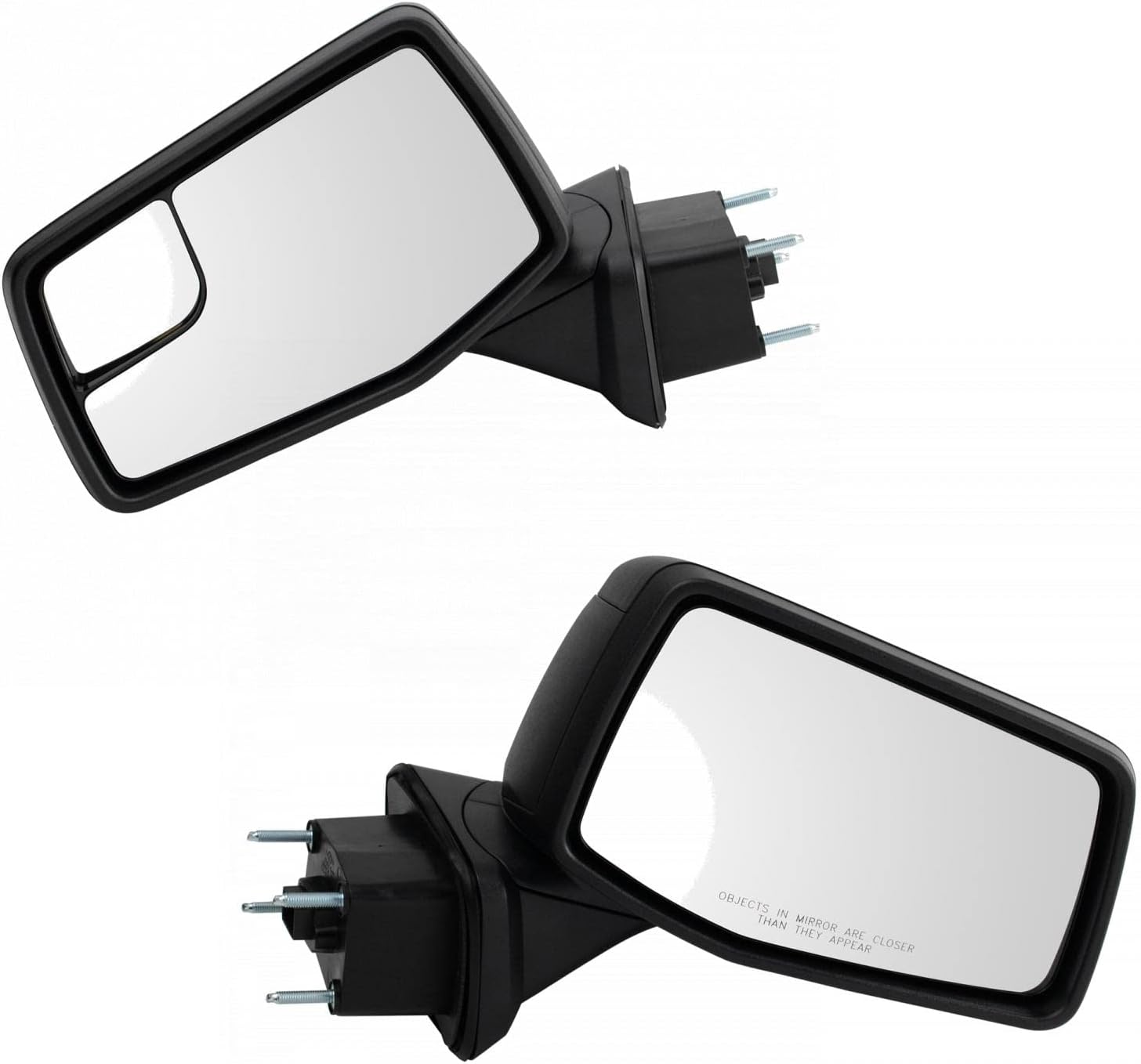 TRQ Driver and Passenger Side Mirror Set Power Heated Manual Folding Textured Black with Spotter Glass Compatible with 2019-2023 GMC Sierra 1500 2022 Sierra 1500 Limited GM1320625 GM1321625