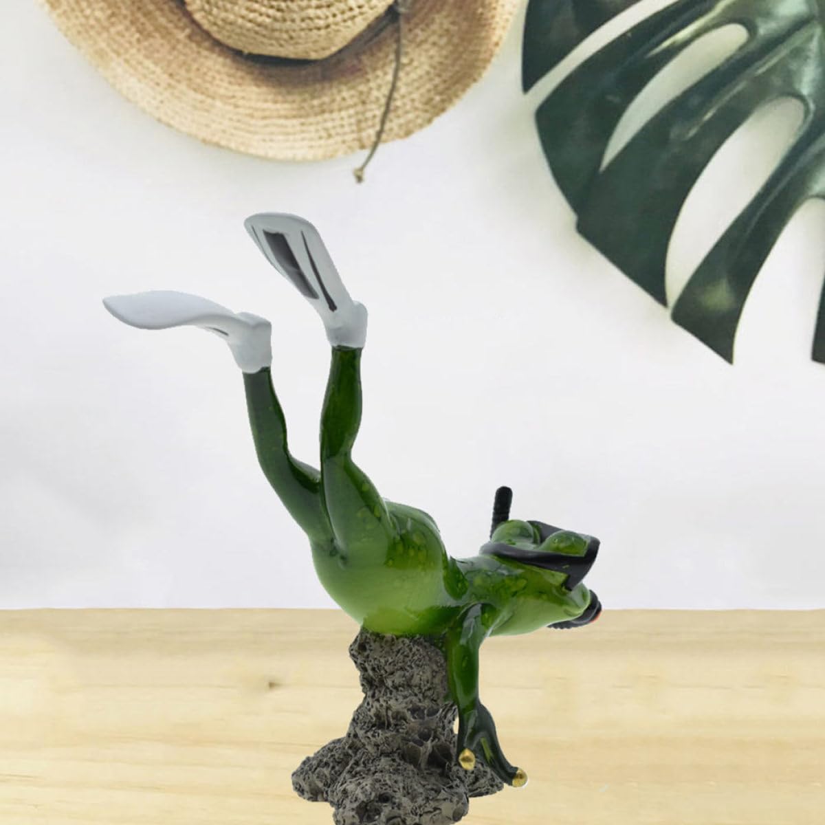 Artibetter Garten und Teich Frosch Figur 1 Paar Taucher aus Kunstharz Miniatur Deko Figuren für Außenbereich und Gartenliebhaber Bastelornamente