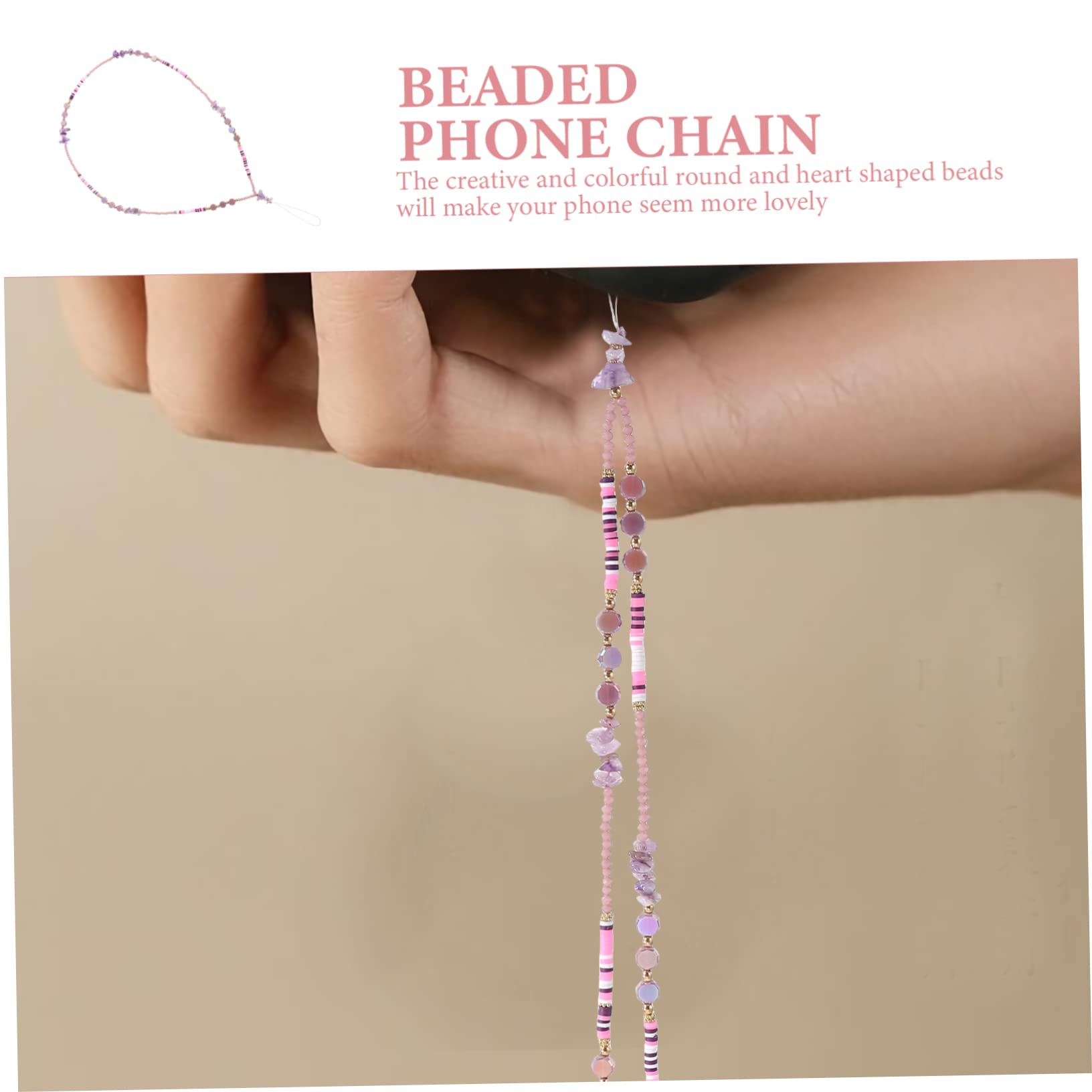 DECHOUS 3st Perlen Telefonkette Schlüsselband Aus Telefonperlen Hängende Handschlaufe Handyanhänger Schlüsselarmband Lanyard Für Frauen Plastik Hängende Kette Intelligent Violett Fräulein