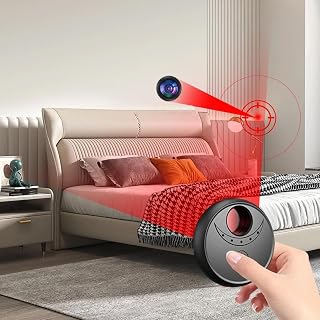 Detector de Camara Espia Invisible, Detector de Cámara Inducción Inteligente con 4 Perlas de Lámpara Infrarroja, Chip Sensor de IA y Distancia de Detección de 10 m, para Hoteles y Baños