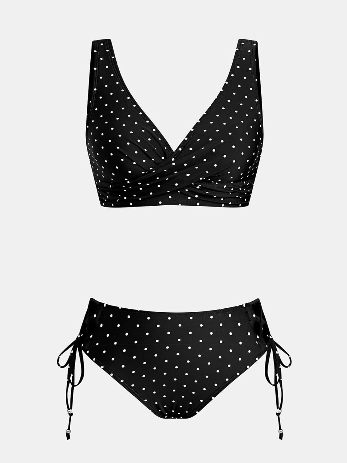 CUPSHE Women's Bikini Swimsuit Front Cross Lace Up Two Piece Bathing Suit