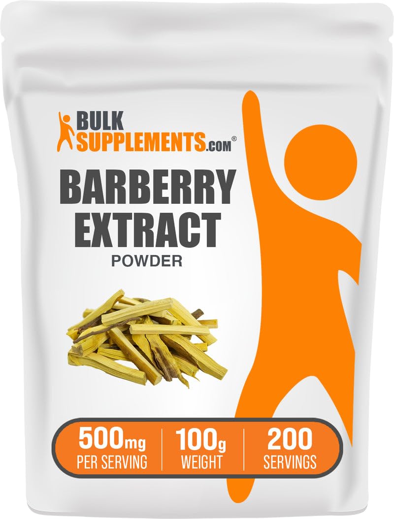 BulkSupplements.com Barberry Extract Powder - Barberry Sypplement, Herbal Supplement - Vegan & Gluten Free, 500mg per Serving, 100g (3.5 oz) (Pack of 1)