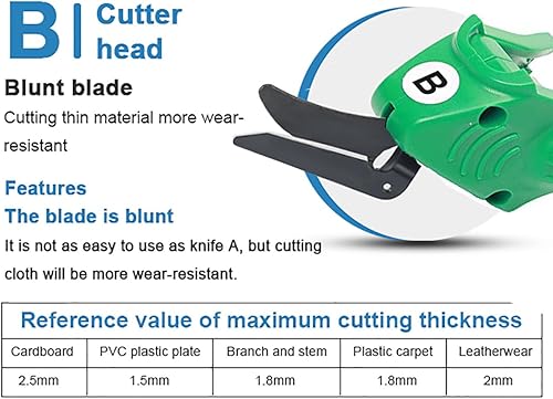 Vista 20 de MXBAOHENG WBT-2 Tijeras eléctricas inalámbricas para cortar tela/alfombra/esponja/cartón Tijera de fibra de vidrio con 2 cuchillas 5000mAh batería