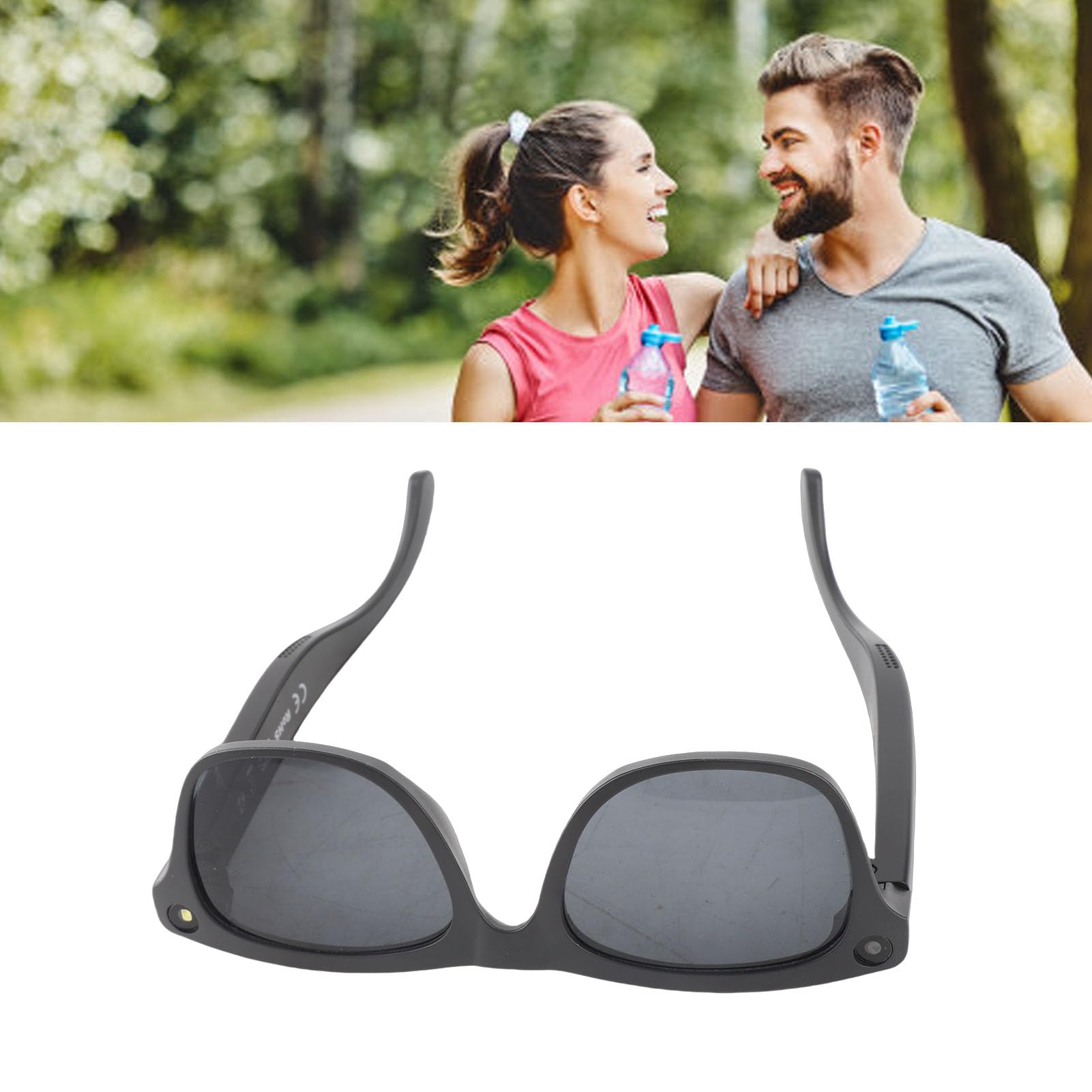 XUMIUZIY Gafas AI para Hombres y Mujeres, Gafas Inteligentes AI Cámara 4K 1080P con Flash, Traducción en Tiempo Real, Altavoces Duales, Asistente de Sonido, Reproducción de Música, para (Black)