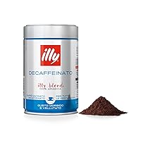 illy Caffè macinato per espresso Tostato DECAFFEINATO, Barattolo da 250 grammi (Confezione da 6)