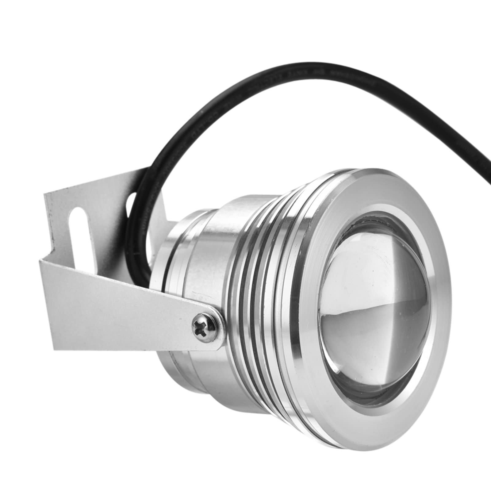Lampe de projecteur de LED pour aquarium de 12V 10W RVB pour le jardin de piscine d'aquarium sous-marin (coquille d'argent)