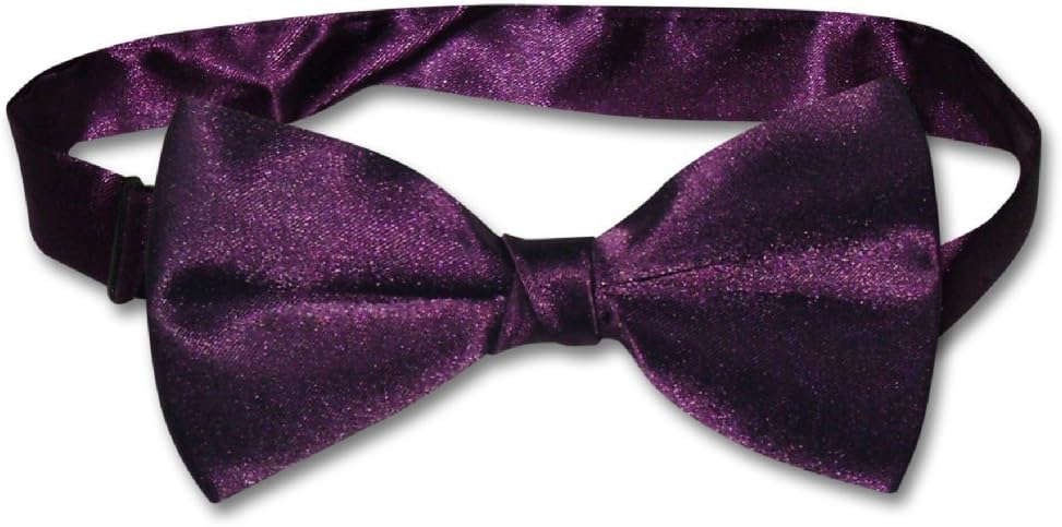 Krisar Enterprises BOWTIE Solid EGGPLANT PURPLE Color Men's Bow Tie for Tuxedo or Suit