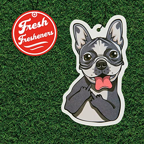 Image of Fresh Fresheners Cute Funny Dog Car Air Fresheners Scented With Premium Oils 3-Pack (Frenchie Lover)