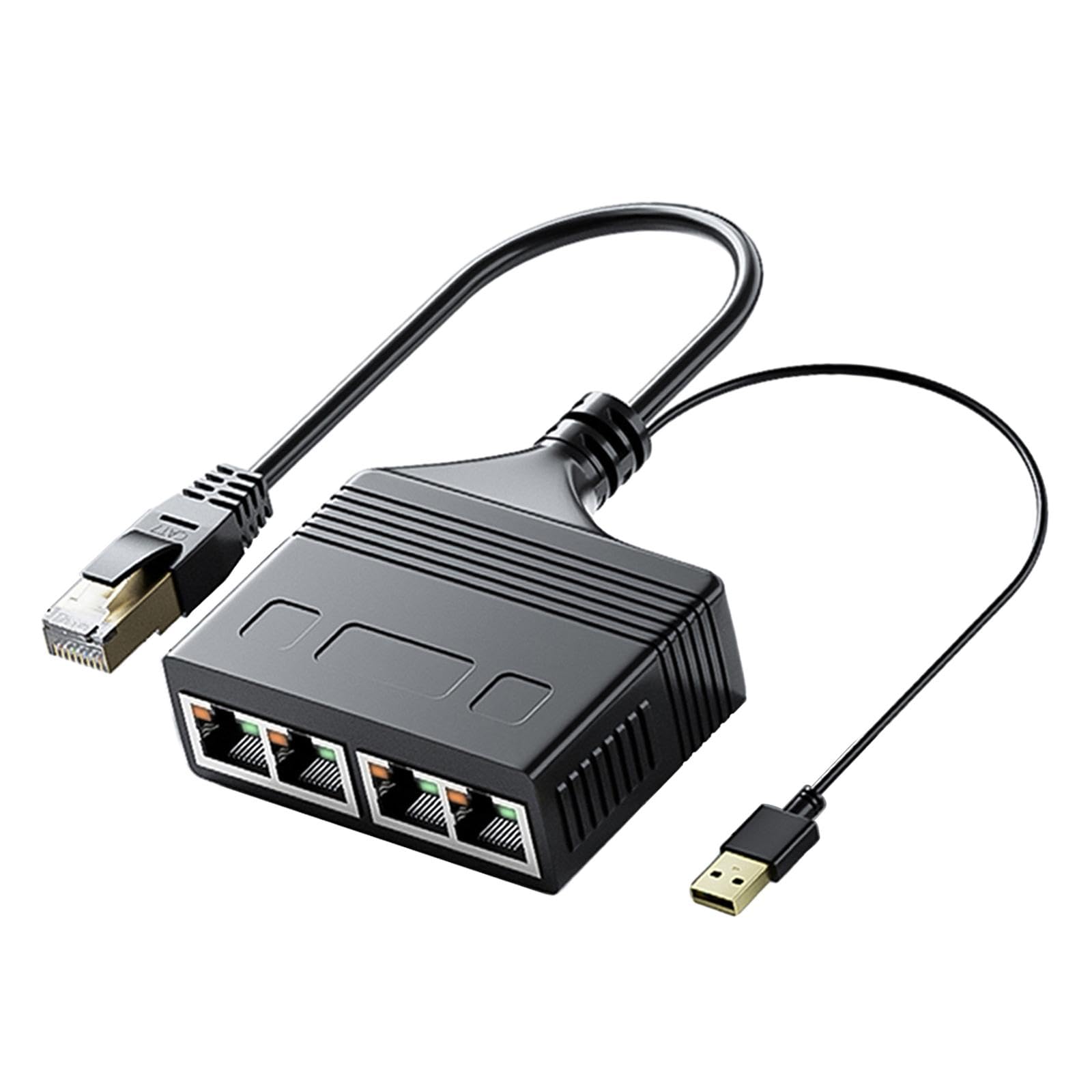 4 Piezas RJ 45 Divisor de Red Cable Ethernet Adaptador LAN Extensión con USB para Conectar Simultáneamente Dispositivos Y Internet Adecuado, 1 a 4 1000 Mbps