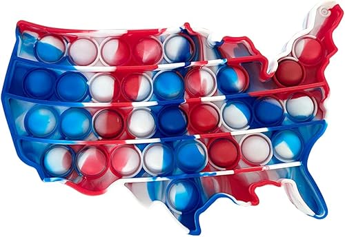 Juguete sensorial de burbujas Push Pop para aliviar el estrés, tablero de juego Pop, alivio de la ansiedad para niños y adultos (mapa de Estados