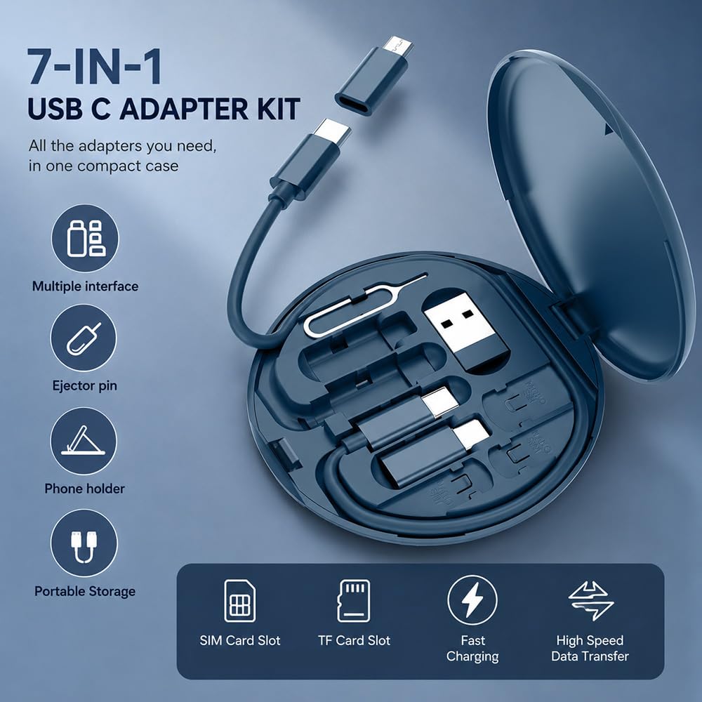 Amazon.com: Yesimla USB C Adapter Kit, Multi Charging Cable Case
