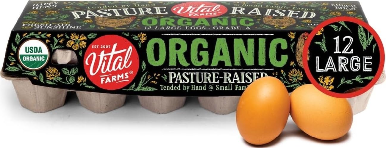 Vital Farms Organic Pasture-Raised Large Eggs 12ct USDA Organic