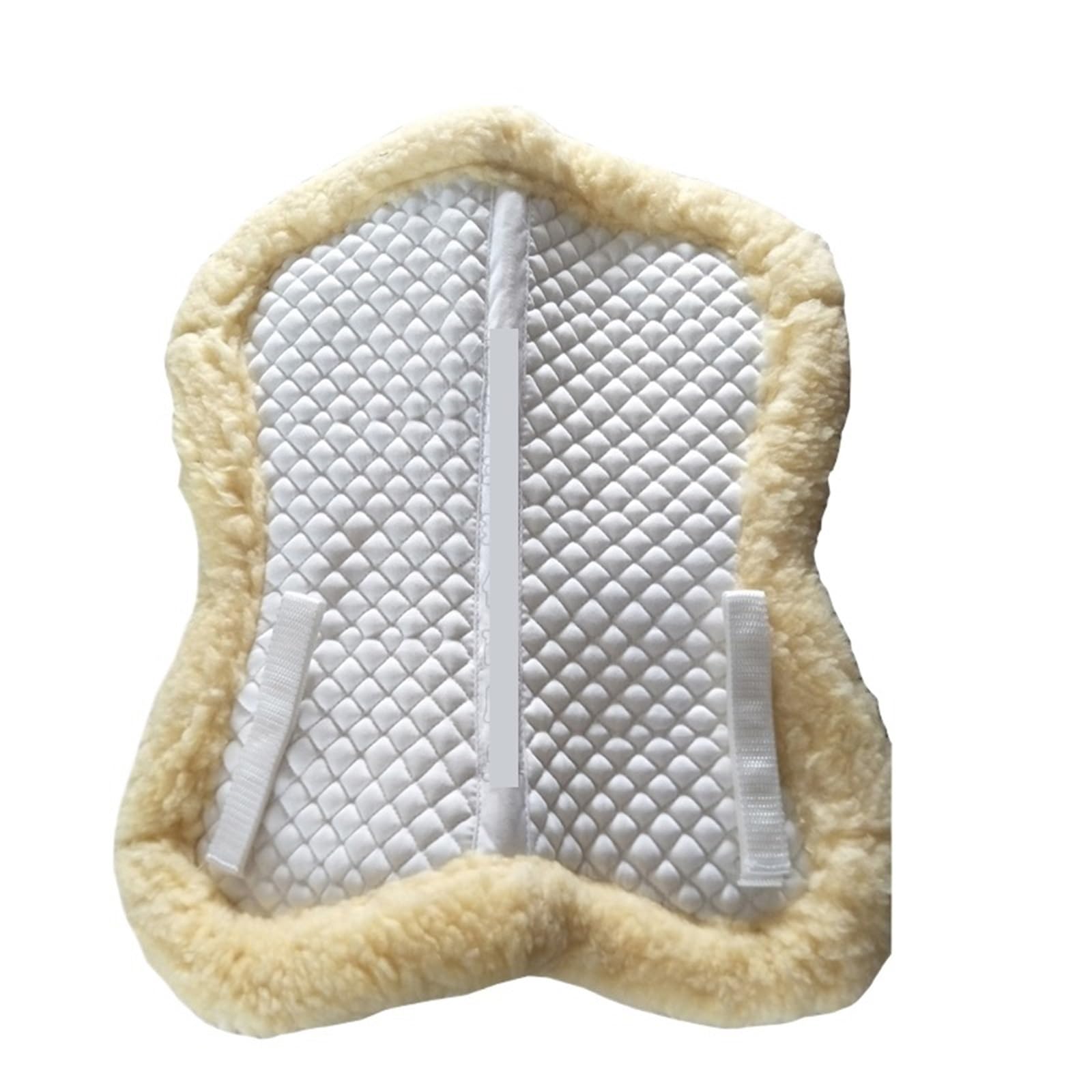 Mantilla para Caballo Almohadilla for silla de montar caballo felpa lana, cojín grueso absorbente el sudor, almohadillas competición ecuestre(White)