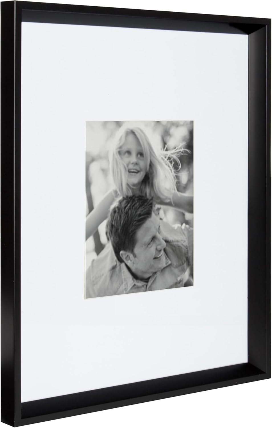Kate and Laurel Calter Modern Wall Picture Frame Set, Black 16x20 matted to 8x10, Pack of 3