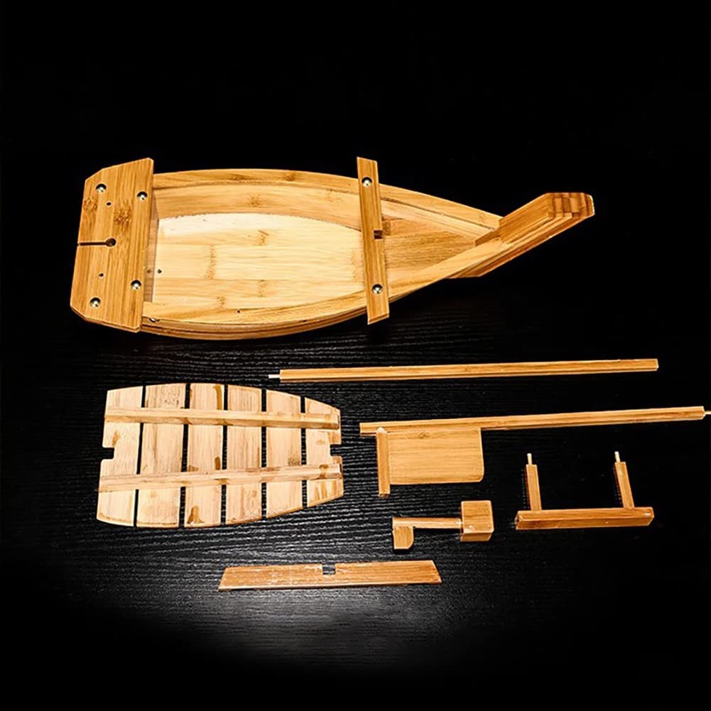 Plateau Bateau à Sushi En Bois - Assiette Service Japonaise Pour Maison, Mariage Et Fêtes