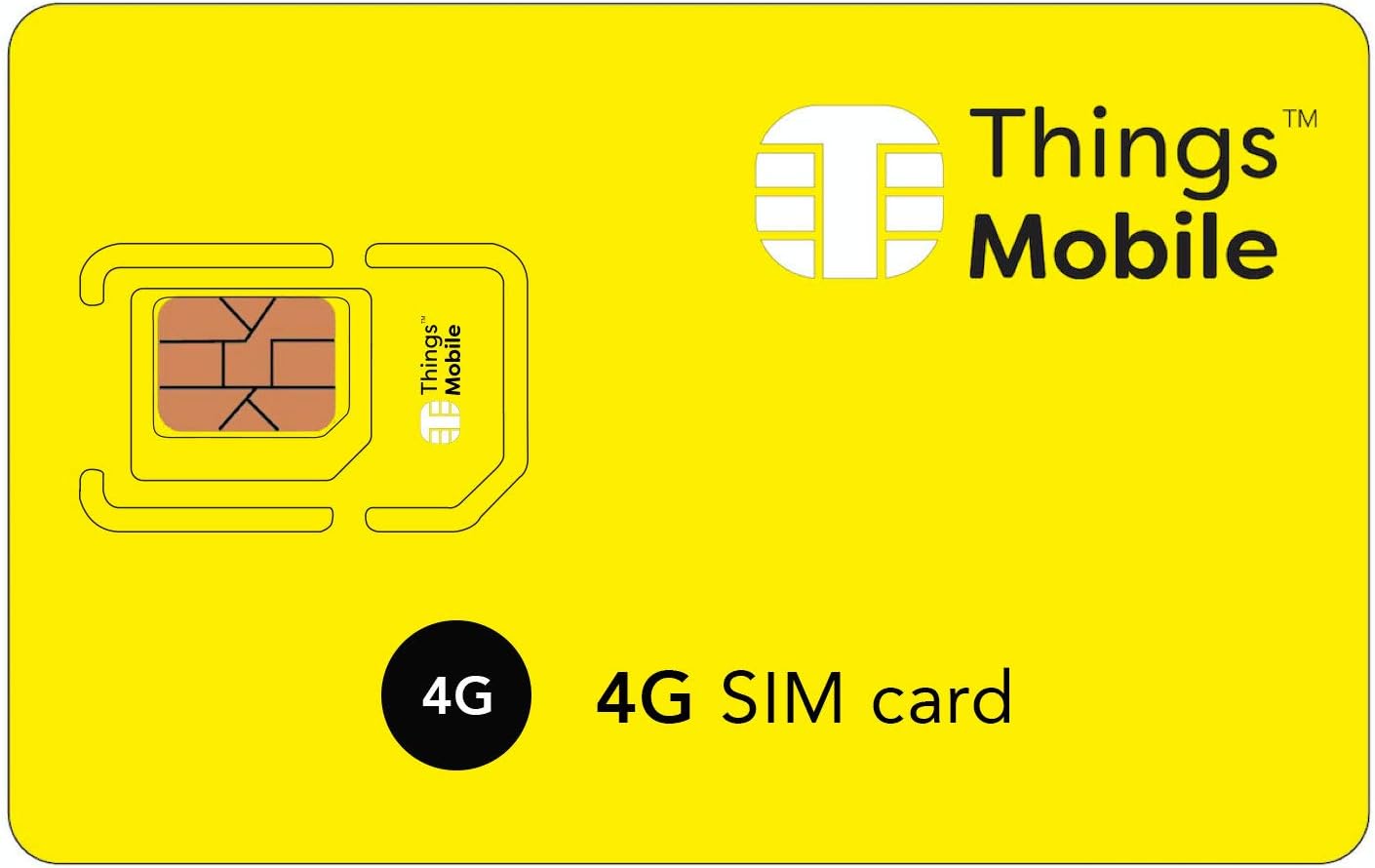 4G LTE DATA SIM Card for IOT and M2M - Things Mobile - With Global Coverage And Multi-Operator GSM/2G/3G/4G Network, No Fixed Costs, No Expiration Date And Competitive Rates, With €10 Credit Included