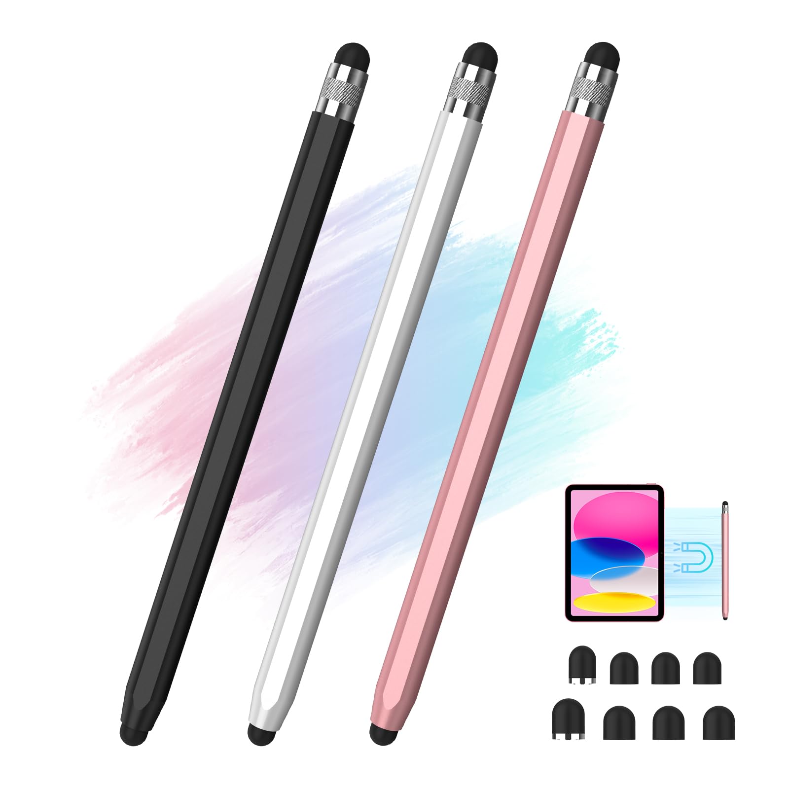 Amazon.co.jp: Mixoo タッチペン 3本セット 磁気吸着 スタイラス