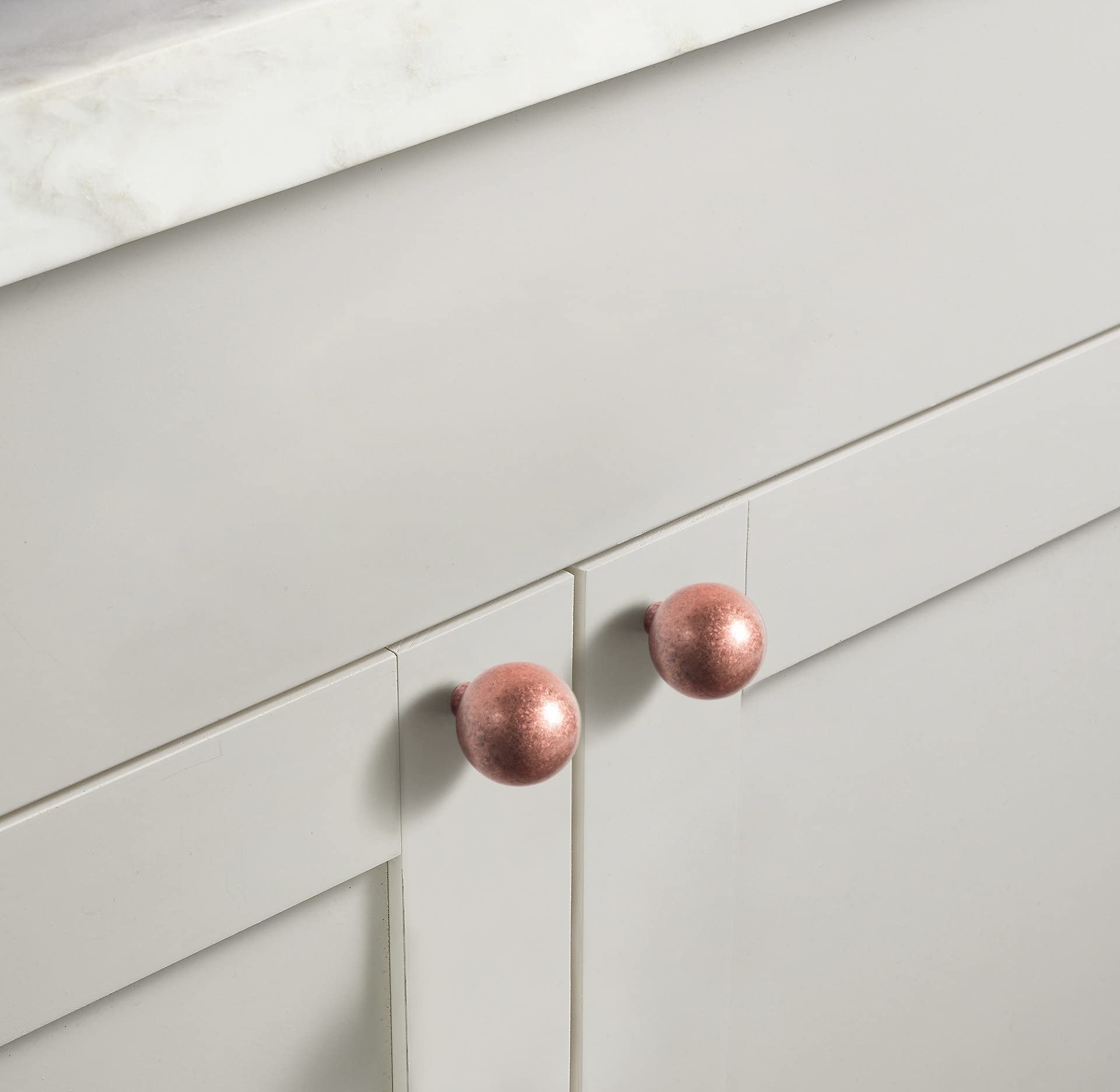 Goo-Ki 1''(25mm) Antique Copper Cabinet Knobs,Retro Zinc Alloy Dress Knobs for Drawer,Cupboard, Wardrobe,6 Pack