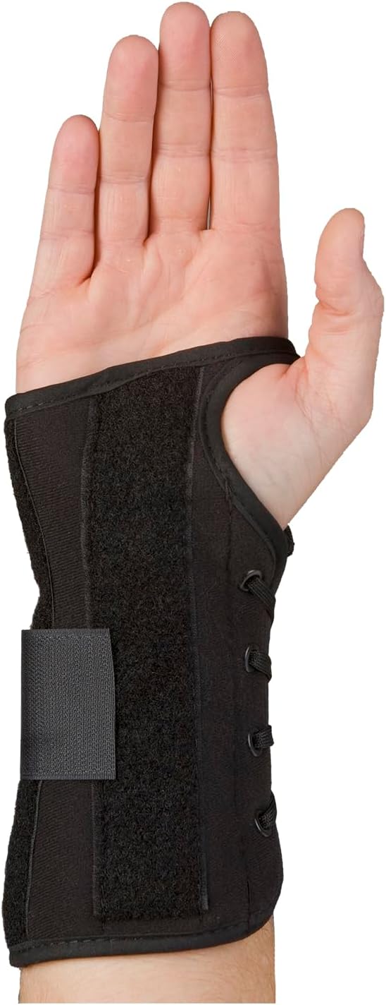AWEHIRU Med Spec Wrist Lacer Support, 8" Black, Universal Right