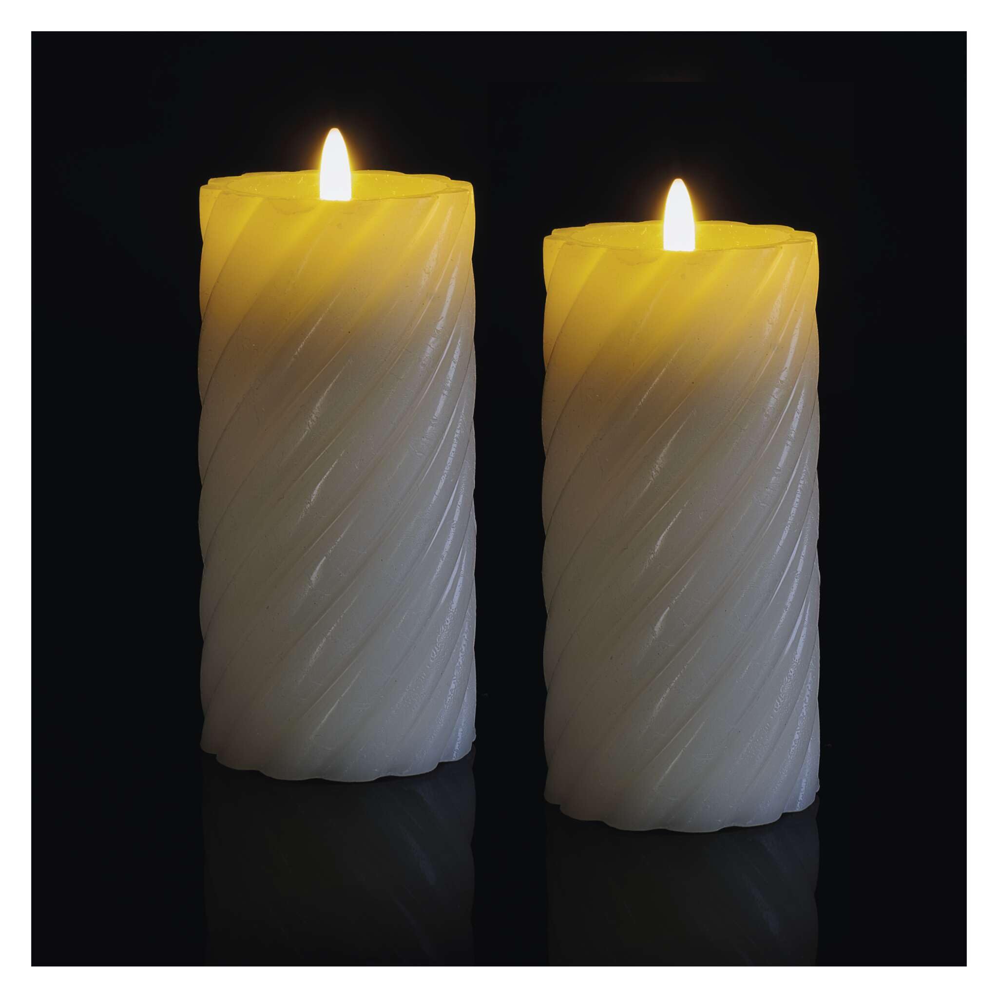 EMOS Velas de cera LED resistentes con efecto llama, 2 unidades, función de temporizador, para interiores, luz blanca cálida, funciona con pilas (2 x AAA no incluidas), cera de abejas
