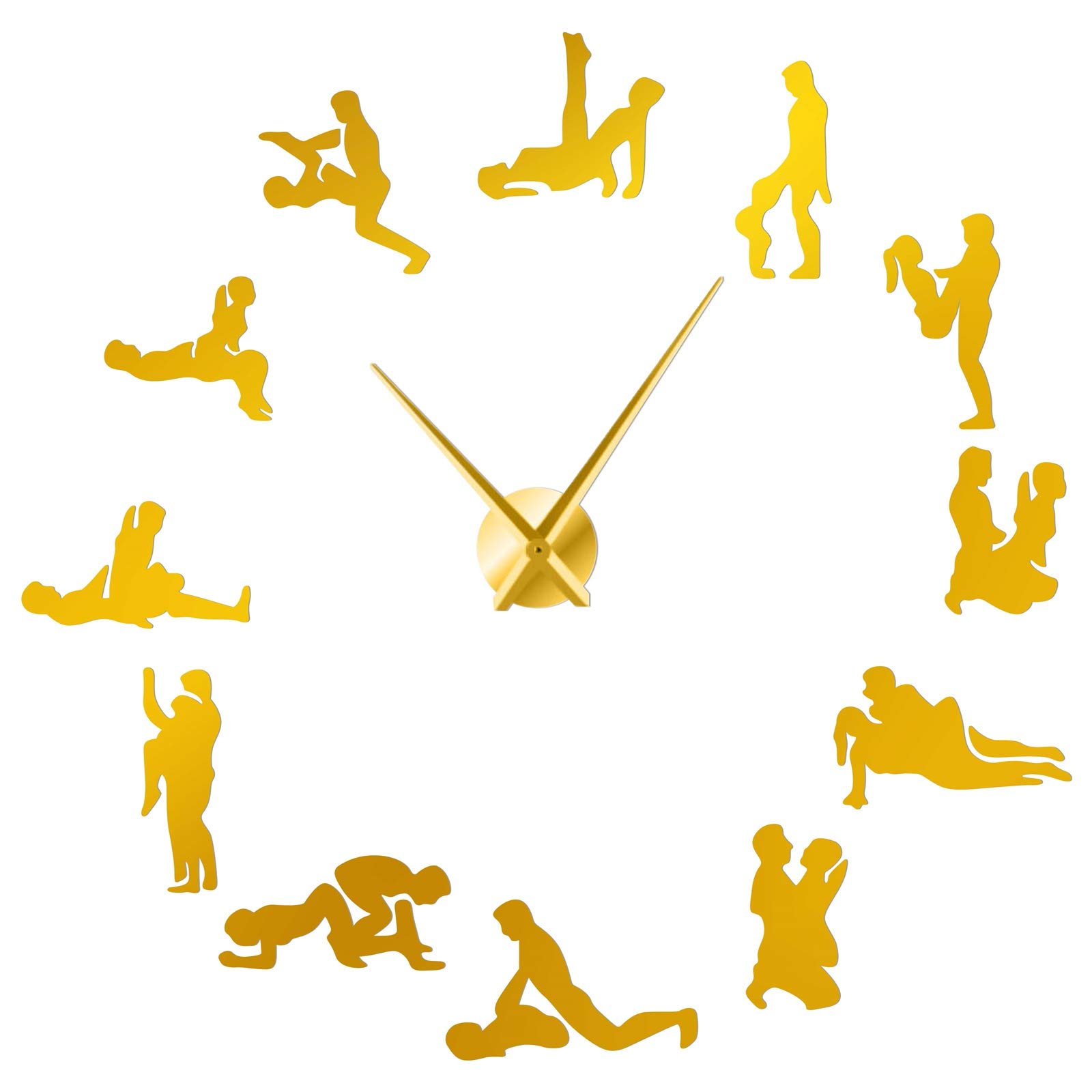 Horloge murale géante DIY couleur or de 70cm pour salon moderne