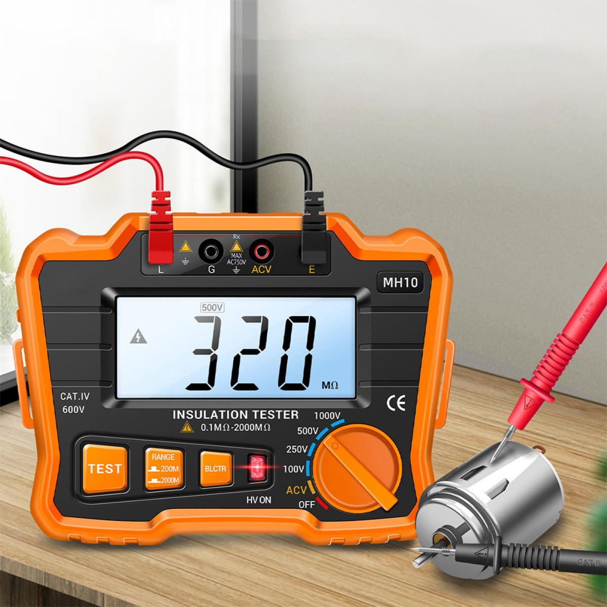 Alipis 1Ensemble Digital Megohmmeter With Backlight Insulation Resistance Tester For Electrical Equipment And Materials