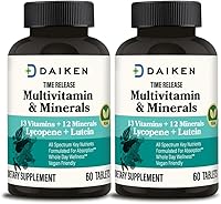 Vista 1 de DAIKEN Mini multivitamínico, 60 tabletas, mejorado con luteína, licopeno y ácido fólico, multivitamínico liberado por el tiempo para mujeres