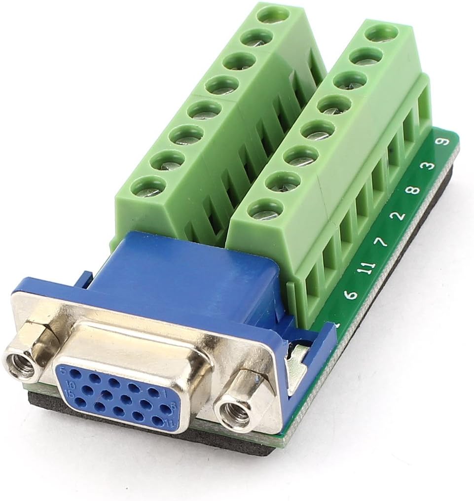 Aexit DSUB DB15 VGA Fêmea 15Pin Jack Port para Terminal Breakout Board
