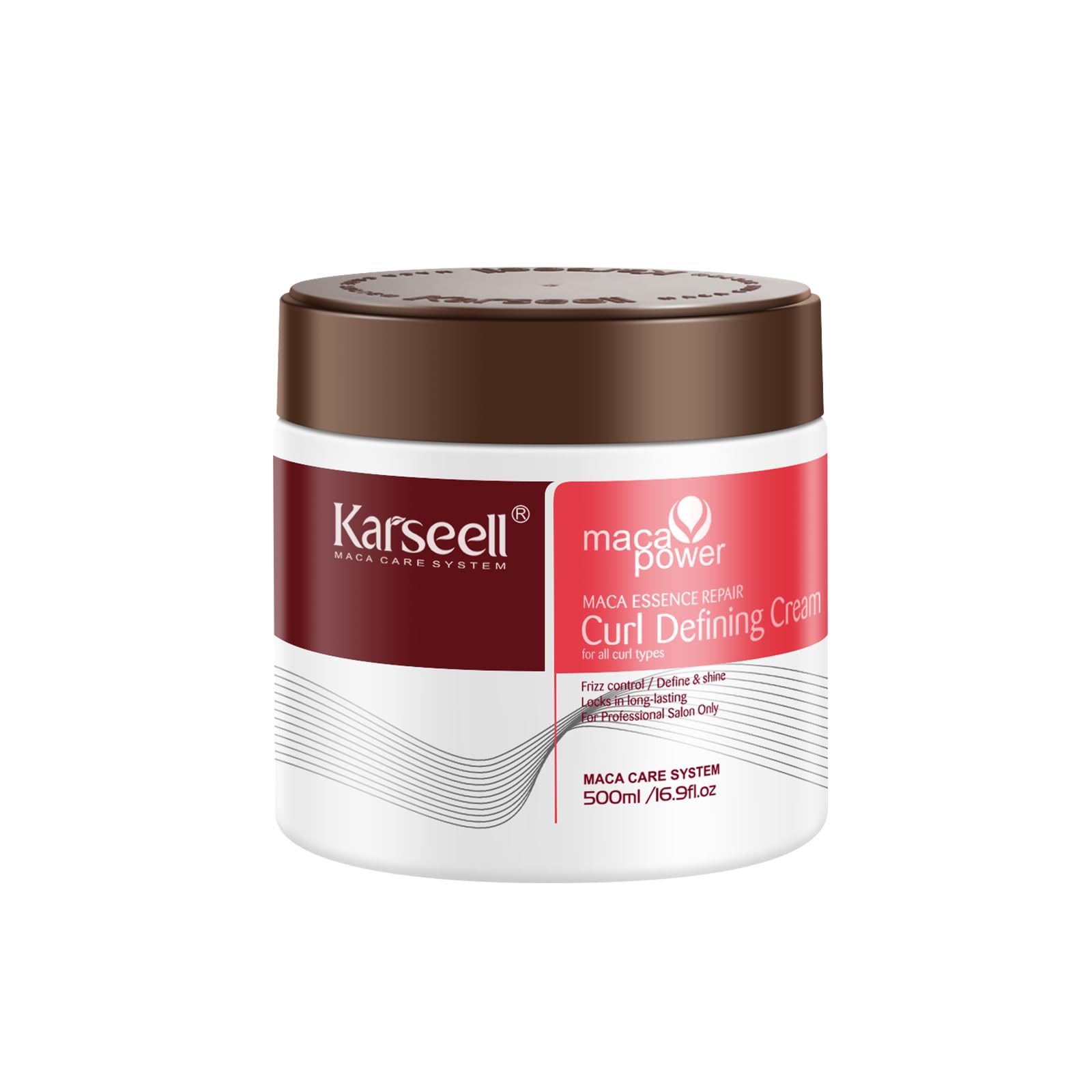 Karseell Crema Definidora de Rizos 500 ml – Crema de Rizos para Cabello Rizado y Ondulado, Hidratante, Anti Encrespamiento y Fijación Flexible