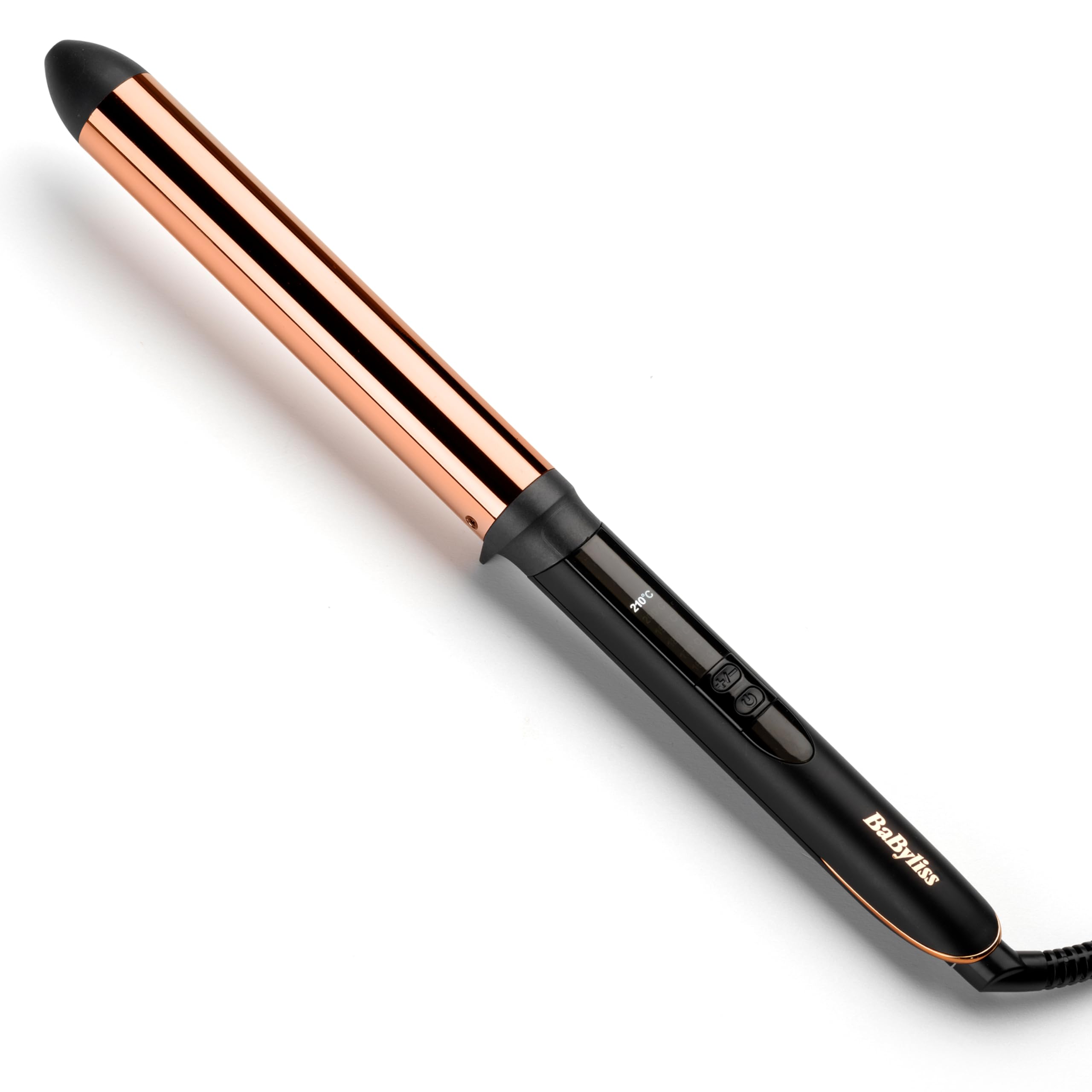 BaByliss Tytanowa różdżka z falami, trwałe fale bez wysiłku, 28 mm prawdziwa tytanowa beczka, szybkie nagrzewanie, do 210C, czarna