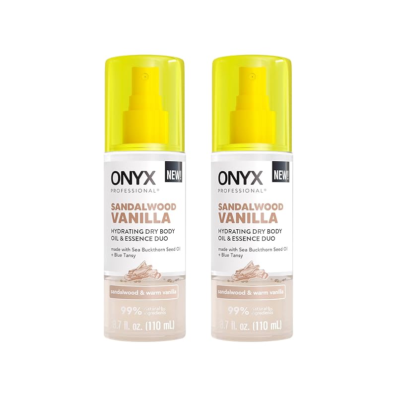 Óleo corporal seco e essência bifásica Onyx Professional Sandalwood Vanilla, 2 unidades, 110 mL cada