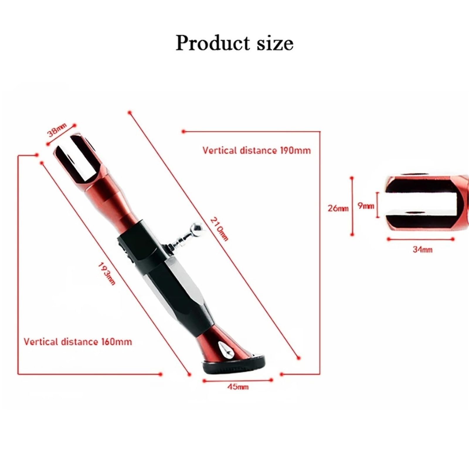Cavalletto Laterale Regolabile Per Parcheggio Moto Per Ya&ma&ha Per R15 V3 R1 2015 Fazer 250 FZ 16 YZ250F Virago 400 Cavalletto per Parcheggio(Red)