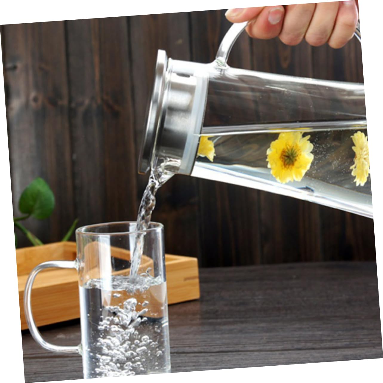 Cabilock 1 Pc Jarra De Agua Fría Jarra De Jugo De Vidrio Vasos Transparentes Jarra De Vidrio Jarra De Nevera Vaso De Agua Hervidor De Agua Bebida Alta Capacidad Taza De Agua