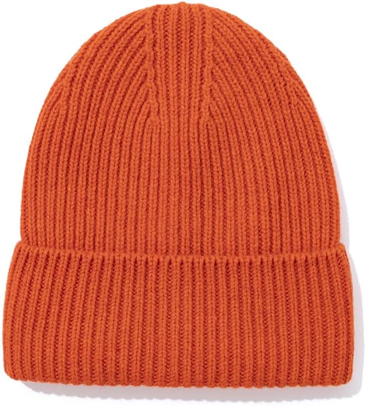 Knit Beanie Hat 100% Sheep Wool Beanie for Men and Women Pure Wool Ribbed Knit Warm Winter Hat
