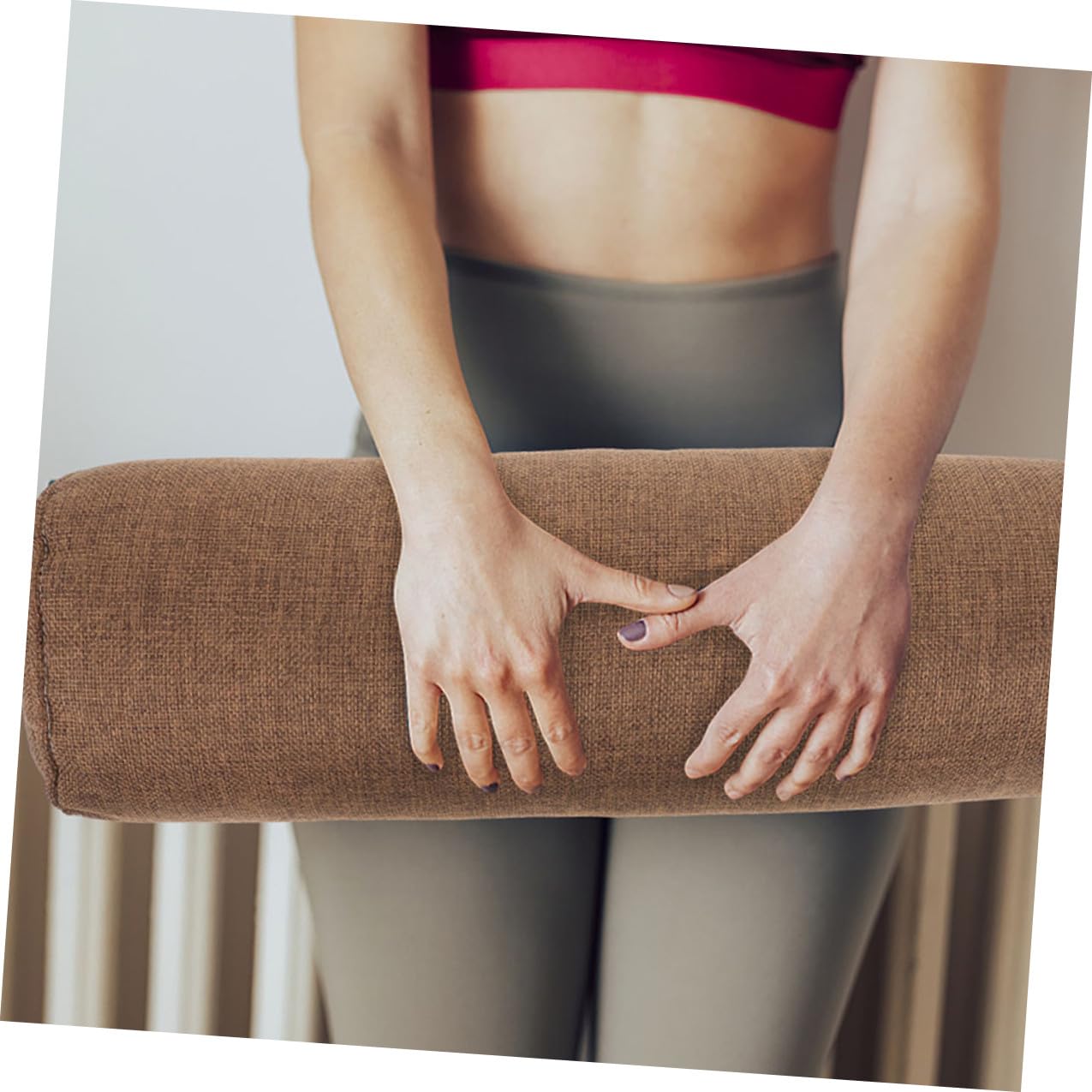 XANAYXWJ Cuscino di supporto cilindrico per yoga e meditazione Cuscino di supporto per il collo in cotone Accessorio versatile da viaggio e da ufficio Allinea la colonna vertebrale e riduce il disagio
