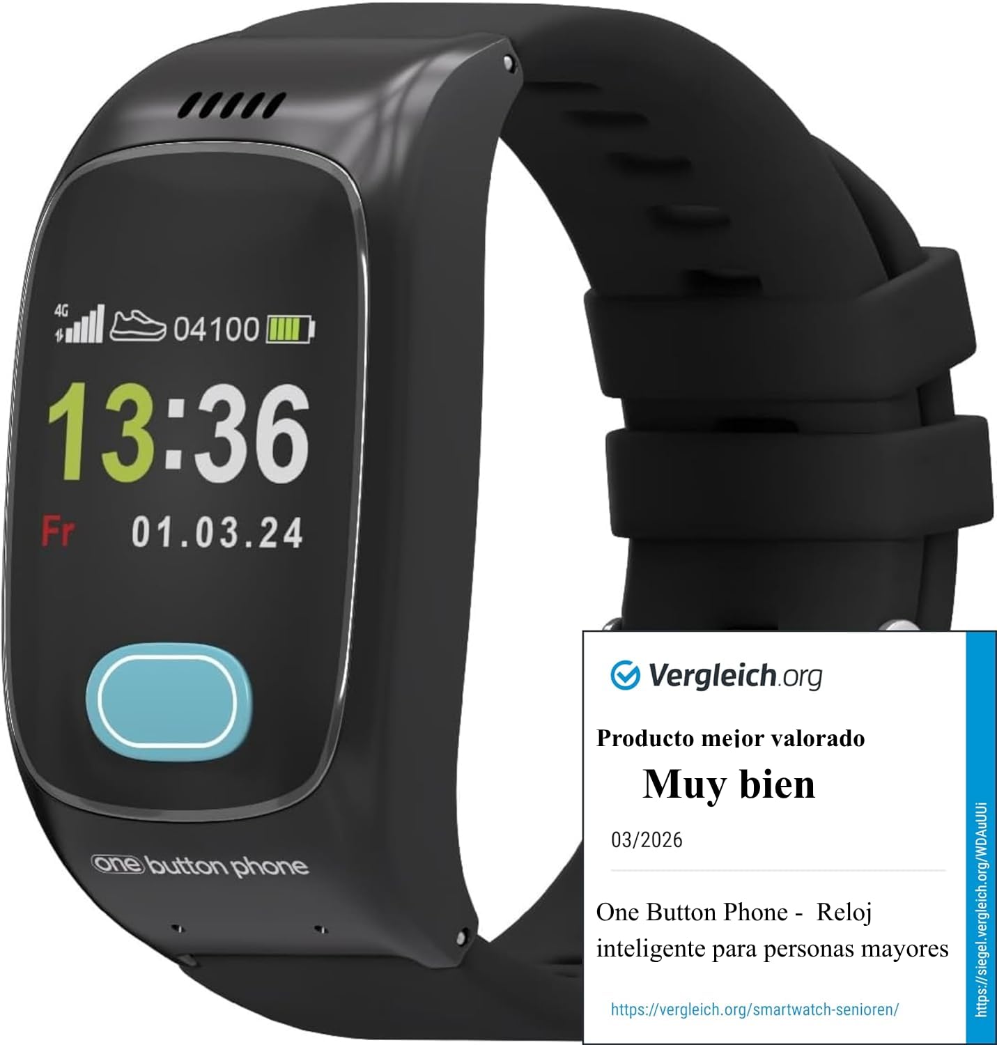 Reloj GPS SOS Localizador Mayores | Sin Abono | Detector de Caídas, Función Teléfono 4G, Monitor de Salud | Sin Cuotas, App Familiar en Español