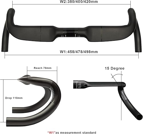 Miniatura 10 de RXL SL Aero - Manillares de carbono para bicicleta de carretera de 1.252 in, diseño ergonómico, enrutamiento interno, manillar de grava de carbono