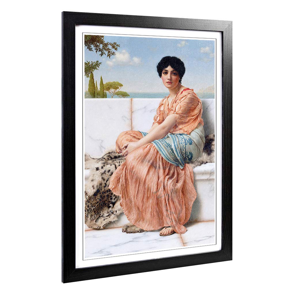 Big Box Art Framed Print of John William Godward in The Days of The Sappho Design | Wall Art Picture| Home Decor for Kitchen, Living Room, Bedroom, Hallway, Black, A2 / 24.5x18 Inch / 62x45cm