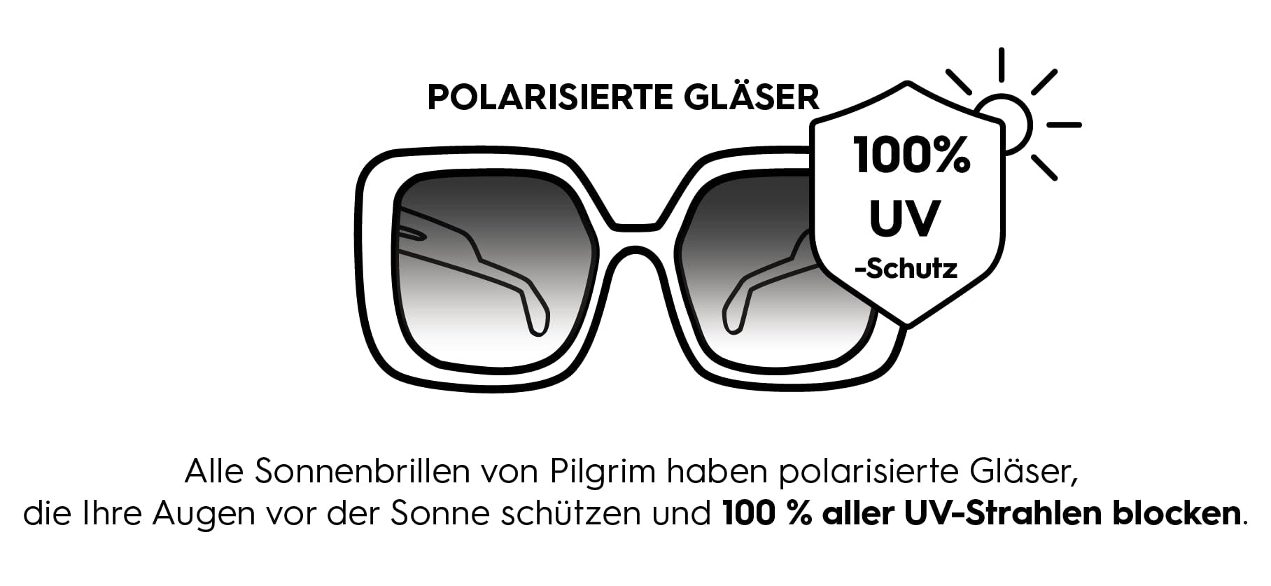 PILGRIM, MARLENE recycelte Cat-Eye-Sonnenbrille, Polarisierte Damen Sonnenbrille mit UV400 Schutz