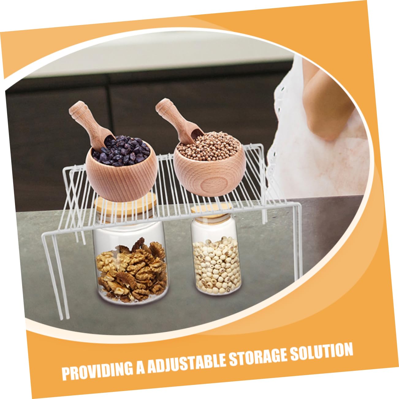 Alipis Organizer Cucina Allungabile in Metallo Bianco per Armadio | Ripiano Superficie Estensibile, Portata Elevata e Struttura Anti-deformazione, Stile Moderno Pulito