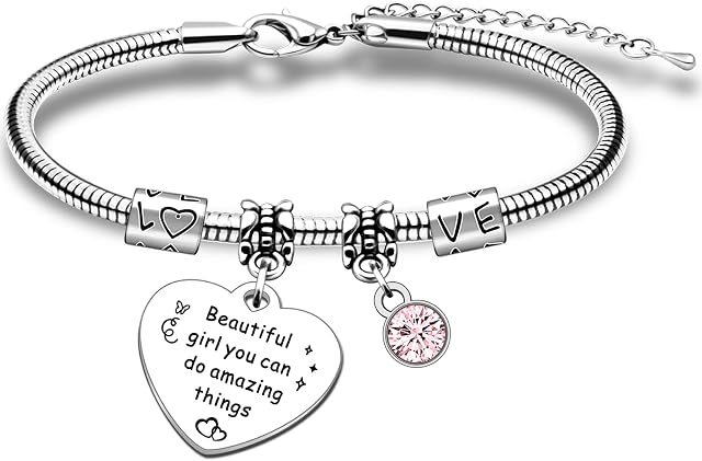 JETTOP Bracelet Gifts for Girl Christening Gifts for Girls Inspirational Gifts for Birthday Christmas Beautiful Girl You Can Do Amazing Things